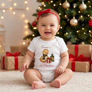 Personalisiertes erstes Weihnachten der Ente für B Baby Strampler