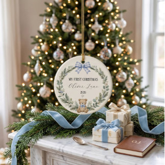 Personalisiertes erstes Weihnachten des Babys Keramik Ornament