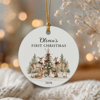 Personalisiertes erstes Weihnachten des Babys Keramik Ornament