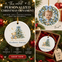 Personalisiertes erstes Weihnachten-Foto für Babyj