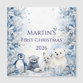Personalisiertes erstes Weihnachten für Babys Magnetkarte