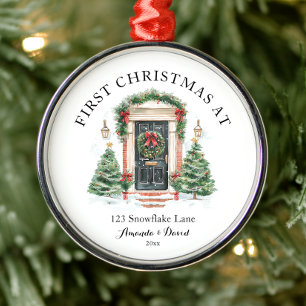 Personalisiertes erstes Weihnachten in unserem neu Ornament Aus Metall