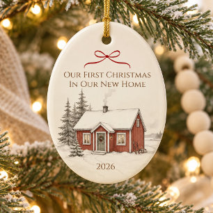 Personalisiertes erstes Weihnachten Neues Zuhause Keramik Ornament