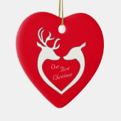 Personalisiertes erstes Weihnachtsfest Keramik Ornament (Rechts)