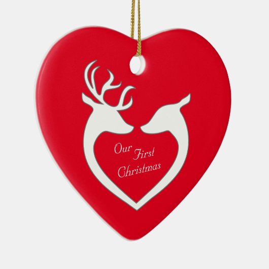 Personalisiertes erstes Weihnachtsfest Keramik Ornament (Rechts)