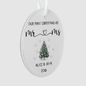 Personalisiertes Erstes Weihnachtspaar Ornament (Vorderseite)