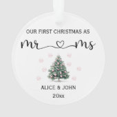 Personalisiertes Erstes Weihnachtspaar Ornament (Rückseite)