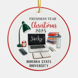 Personalisiertes Erstsemester-Weihnachten für das Keramik Ornament