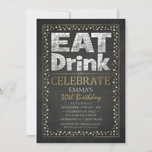 Personalisiertes Erwachsener 30. Geburtstag Party  Einladung (Vorderseite)