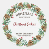 Personalisiertes Essen Frohe Weihnachtsfeier Runder Aufkleber (Vorderseite)