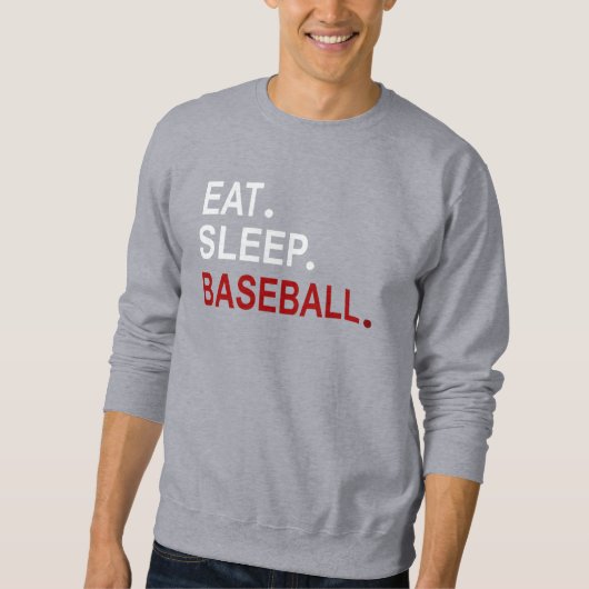 Personalisiertes Essen Schlaf Baseball Sweatshirt (Vorderseite)