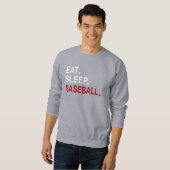Personalisiertes Essen Schlaf Baseball Sweatshirt (Vorne ganz)
