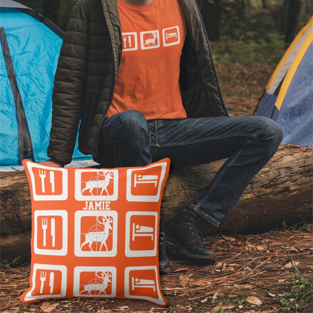 Personalisiertes Essen Schlafen Orange Pillow Lendenkissen (Von Creator hochgeladen)