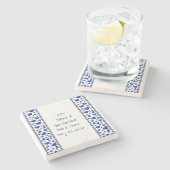 Personalisiertes Essen und Trinken, Herz des blaue Steinuntersetzer (Seitenansicht)