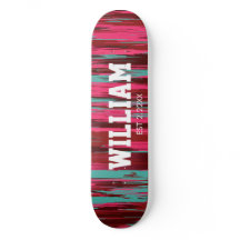 Personalisiertes Est Farbige Abstrakte Rot & Pink