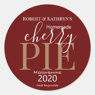 Personalisiertes Etikett "Cherry Pie" Runder Aufkleber