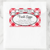 Personalisiertes Etikett für Eierkarton aus Gingha Rechteckiger Aufkleber (Tasche)