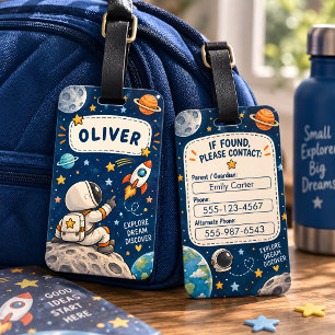 Personalisiertes Etikett für Kinder-Rucksack Weltr Gepäckanhänger