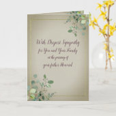 Personalisiertes Eukalyptus-Beileid Karte (Gelbe Blume)
