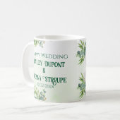 Personalisiertes Eukalyptus-Hochzeitstipendium Kaffeetasse (Vorderseite Links)