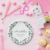 Personalisiertes Eukalyptus-Wreath-Brautparty Pappteller (Party)