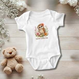 Personalisiertes Eulen-Blumen-Baby-Shower-Geschenk Baby Strampler