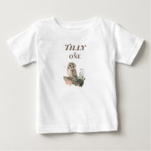 Personalisiertes Eulen-T-Shirt zum 1. Geburtstag f