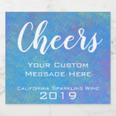 Personalisiertes Event Blue Marble Art Schaumweinetikett (Einzelnes Label)