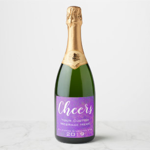 Personalisiertes Event-Violet Schaumweinetikett