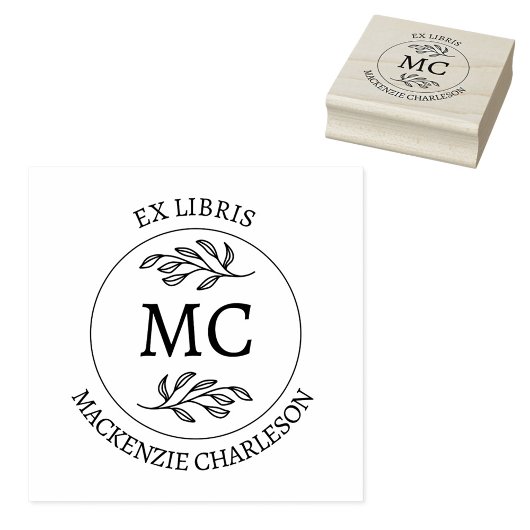 Personalisiertes Ex Libris Monogrammbuch Gummistempel