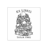 Personalisiertes Ex Libris Skulls Buchzeichen Gummistempel (Prägung)