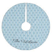 Personalisiertes Extravagantes Blau Polyester Weihnachtsbaumdecke (Vorderseite)