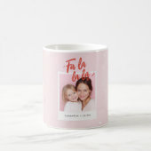 Personalisiertes Fa La La La Rosa Weihnachtsfoto Kaffeetasse (Mittel)