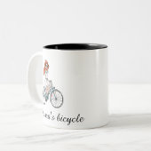 Personalisiertes Fahrrad für ihr Individuelle Name Zweifarbige Tasse (Vorderseite Links)