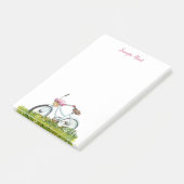 Personalisiertes Fahrrad mit Blume Notepad Post-it Klebezettel (angewinkelt)