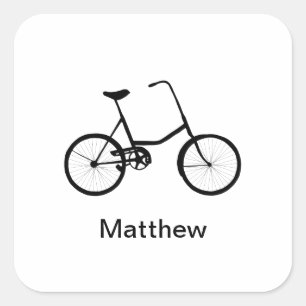 Personalisiertes Fahrrad Quadratischer Aufkleber