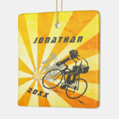 Personalisiertes Fahrrad Retro Bike Weihnachten Keramikornament (Links)
