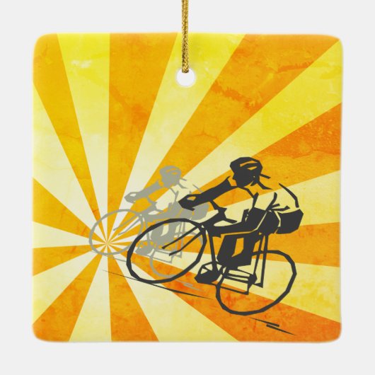 Personalisiertes Fahrrad Retro Bike Weihnachten Keramikornament (Rückseite)