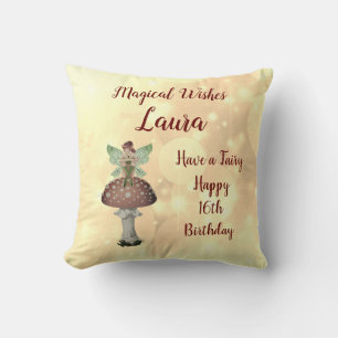 Personalisiertes Fairy Design Happy 16. Geburtstag Kissen