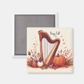 Personalisiertes Fall Theme Harp Pumpkin Magnet (Vorderseite/Rückseite)