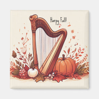 Personalisiertes Fall Theme Harp Pumpkin Magnet