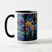 Personalisiertes falsches Bleiglas-Blumenmuster Tasse (Links)