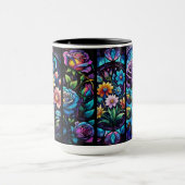 Personalisiertes falsches Bleiglas-Blumenmuster Tasse (Zentrum)