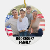 Personalisiertes familiäres Foto mit benutzerdefin Keramik Ornament (Vorne)