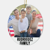 Personalisiertes familiäres Foto mit benutzerdefin Keramik Ornament (Links)