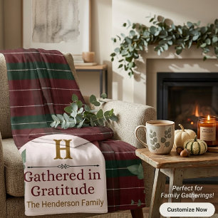 Personalisiertes Familien-Cozy-Thanksgiving Sherpadecke