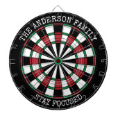 Personalisiertes Familien-Dartboard 'Bleib Fokussi Dartscheibe (vorne)