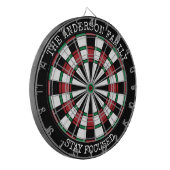 Personalisiertes Familien-Dartboard 'Bleib Fokussi Dartscheibe (Vorderseite Links)