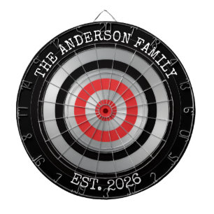 Personalisiertes Familien-Dartboard-Wandkunstschil Dartscheibe