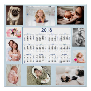Personalisiertes Familien-Foto-Kalender-Plakat Poster